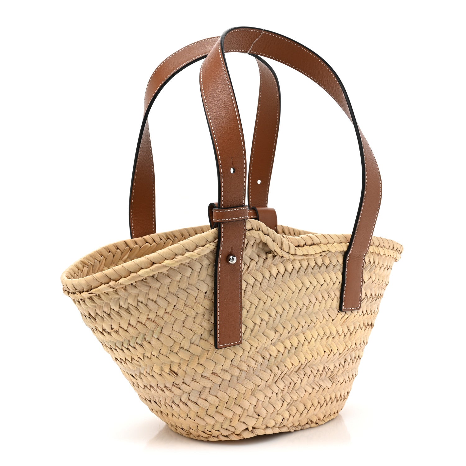 Loewe Raffia Small Basket Tote Bag Natural Tan 3 of 10
