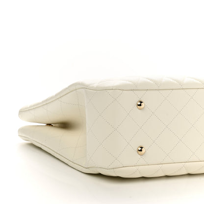 Chanel Caviar Quilted Large Classic Shopping Tote White 9 of 10