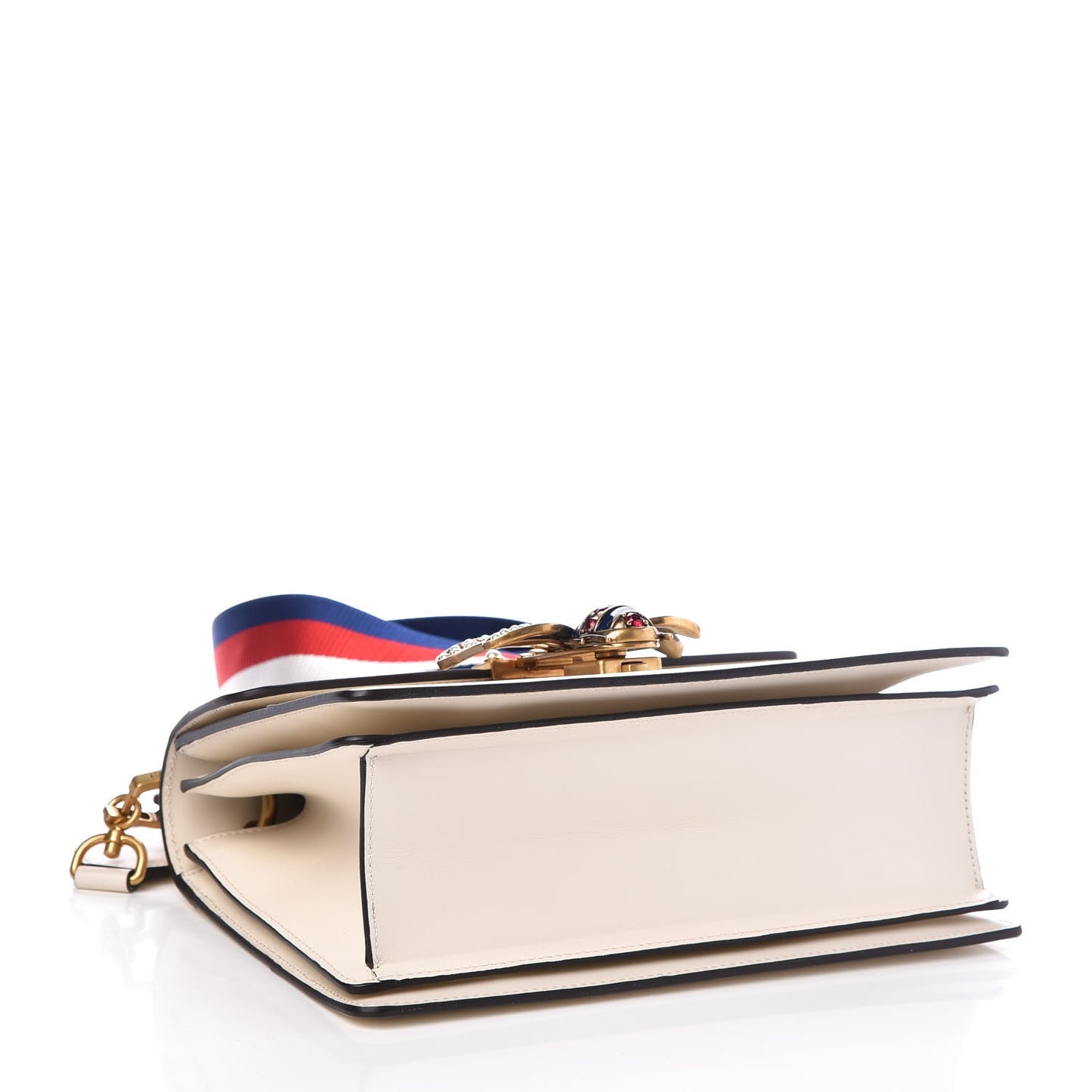 Calfskin Sylvie Web Small Queen Margaret Top Handle Bag White