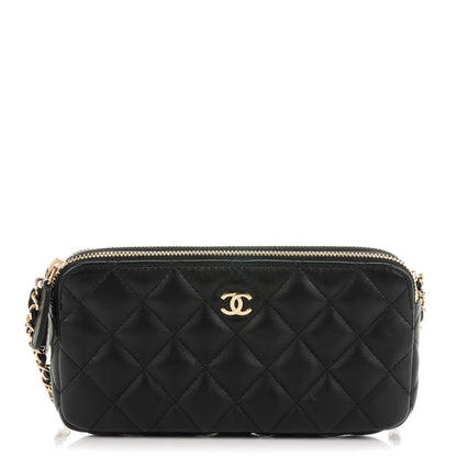 Chanel Lambskin Quilted Small Clutch With Chain Black 1 of 8