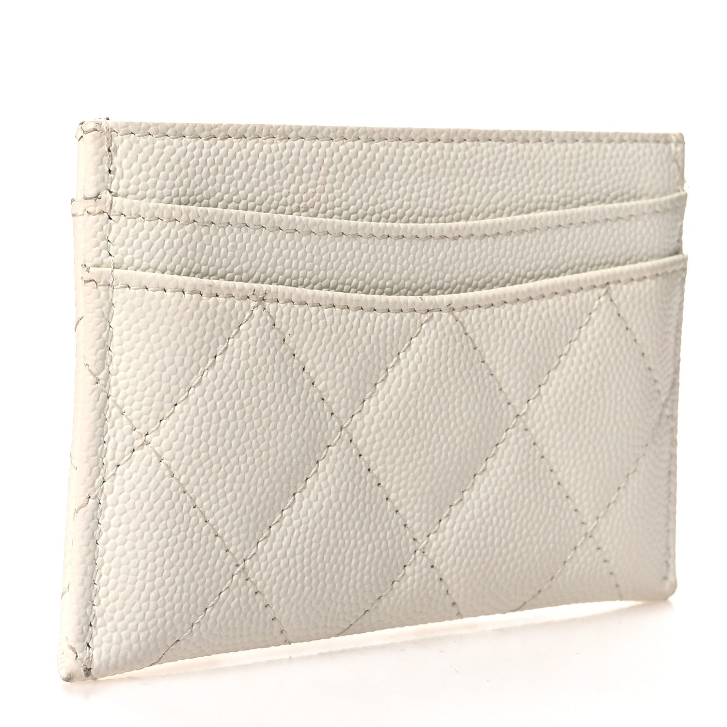Chanel Caviar Quilted Card Holder White 3 of 10