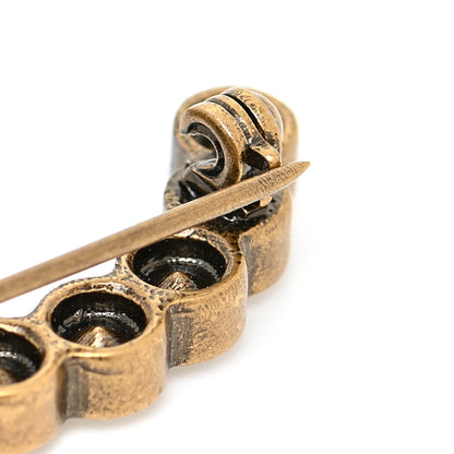 Chanel Crystal CC Brooch Light Gold 4 of 6