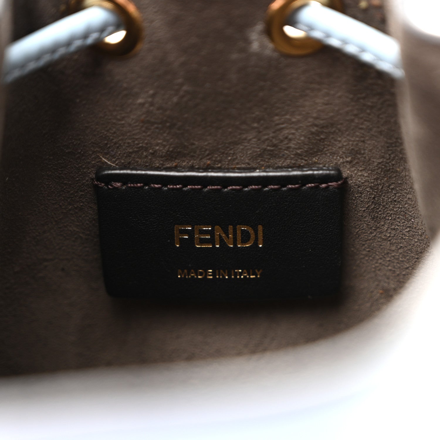 Fendi Vitello King F is Fendi Logo Embossed Mini Mon Tresor Bucket Bag Azzurro Baby Azzurro Baby 6 of 11