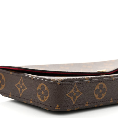 Louis Vuitton Monogram Pochette Felicie Chain Wallet Fuchsia 9 of 10