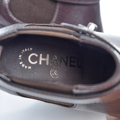 Chanel Calfskin CC Turnlock Ankle Boots 37.5 Brown 6 of 13