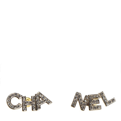 Chanel Crystal Pearl Signature Stud Earrings Gold 1 of 5