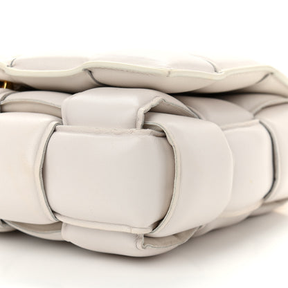 Bottega Veneta Lambskin Maxi Intreccio Padded Chain Cassette Crossbody Bag White 10 of 12