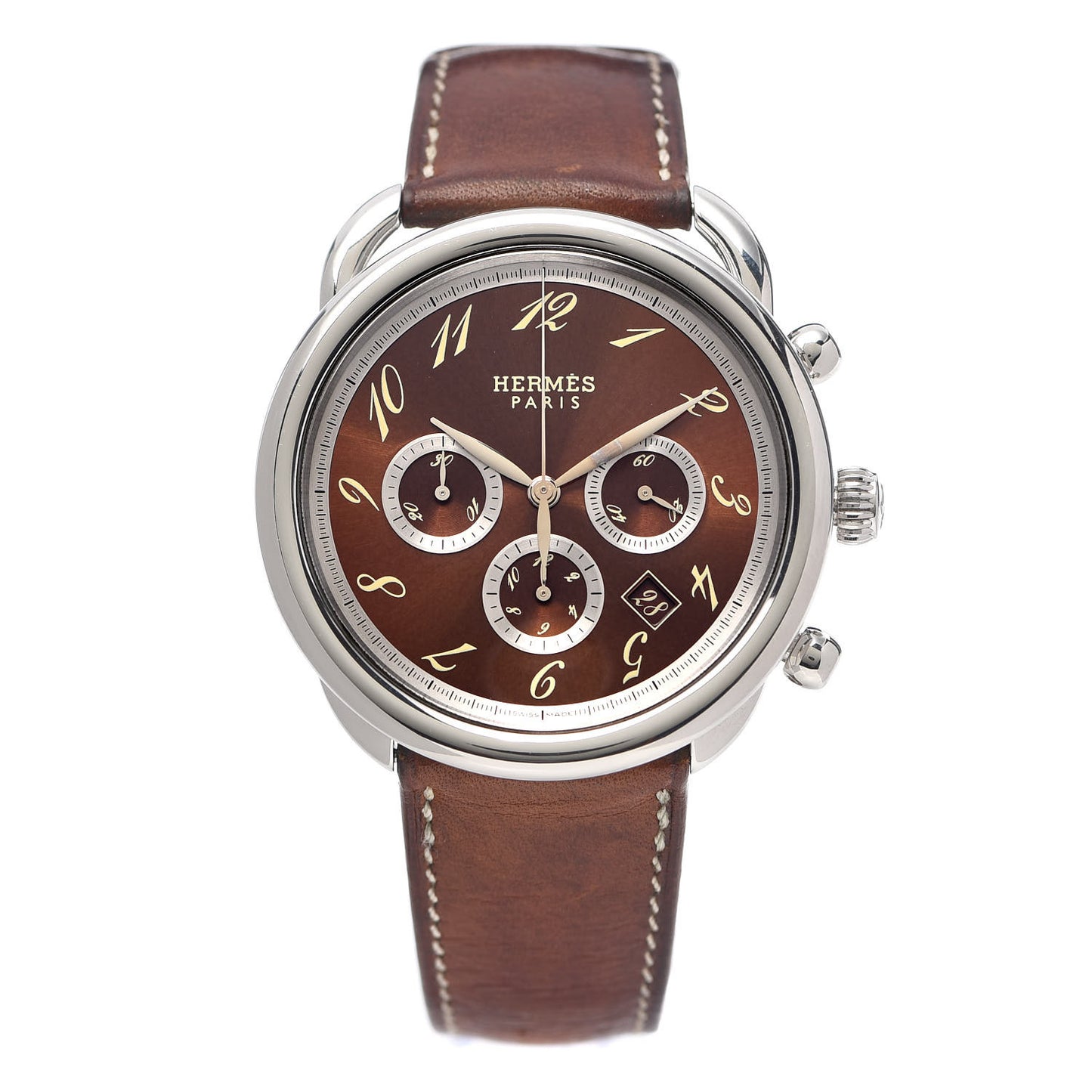Stainless Steel Barenia 43mm Arceau Automatic Watch Fauve