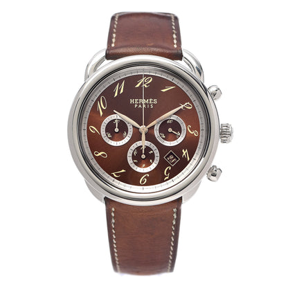 Hermes Stainless Steel Barenia 43mm Arceau Automatic Watch Fauve 1 of 7