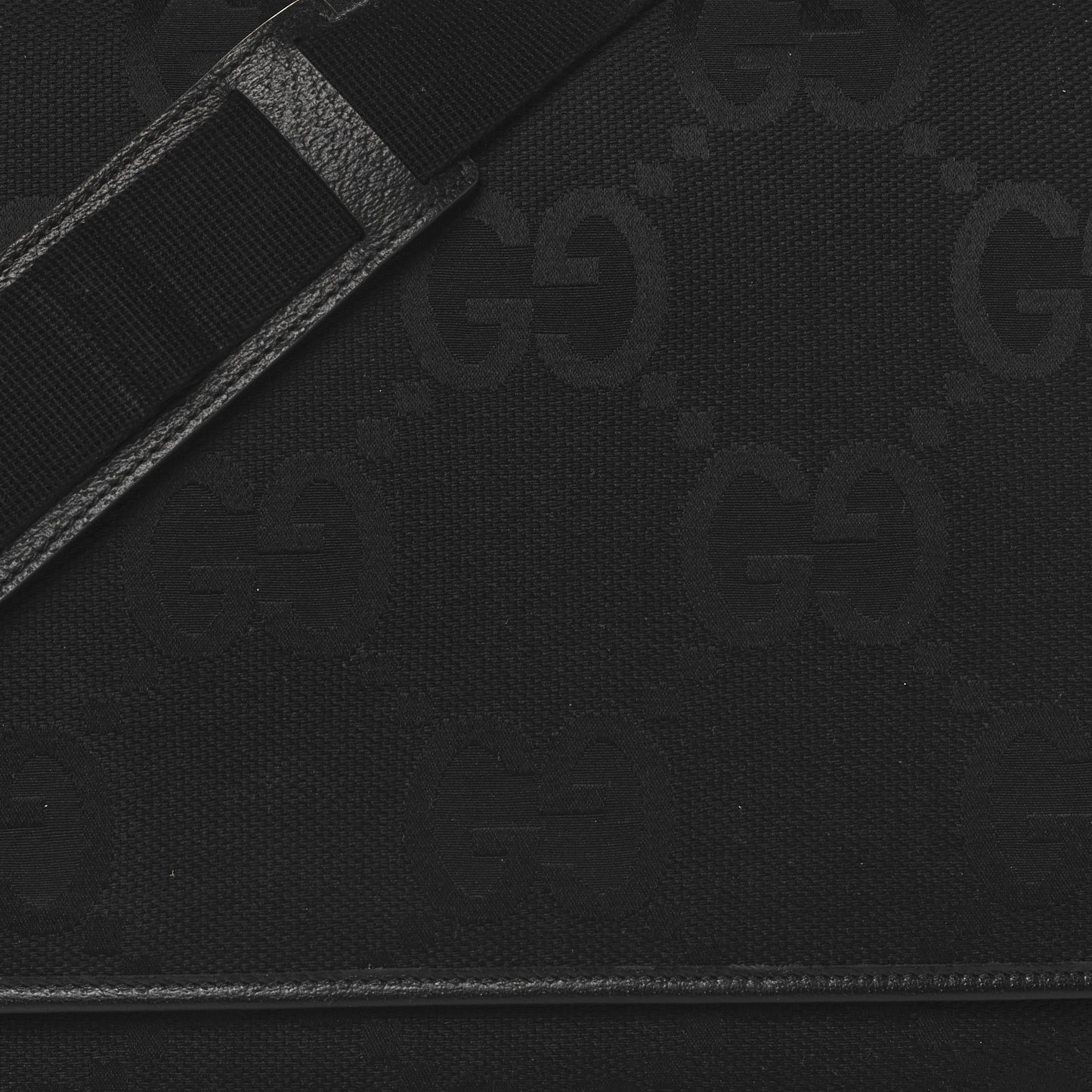Canvas Monogram Jumbo GG Messenger Diaper Bag Black