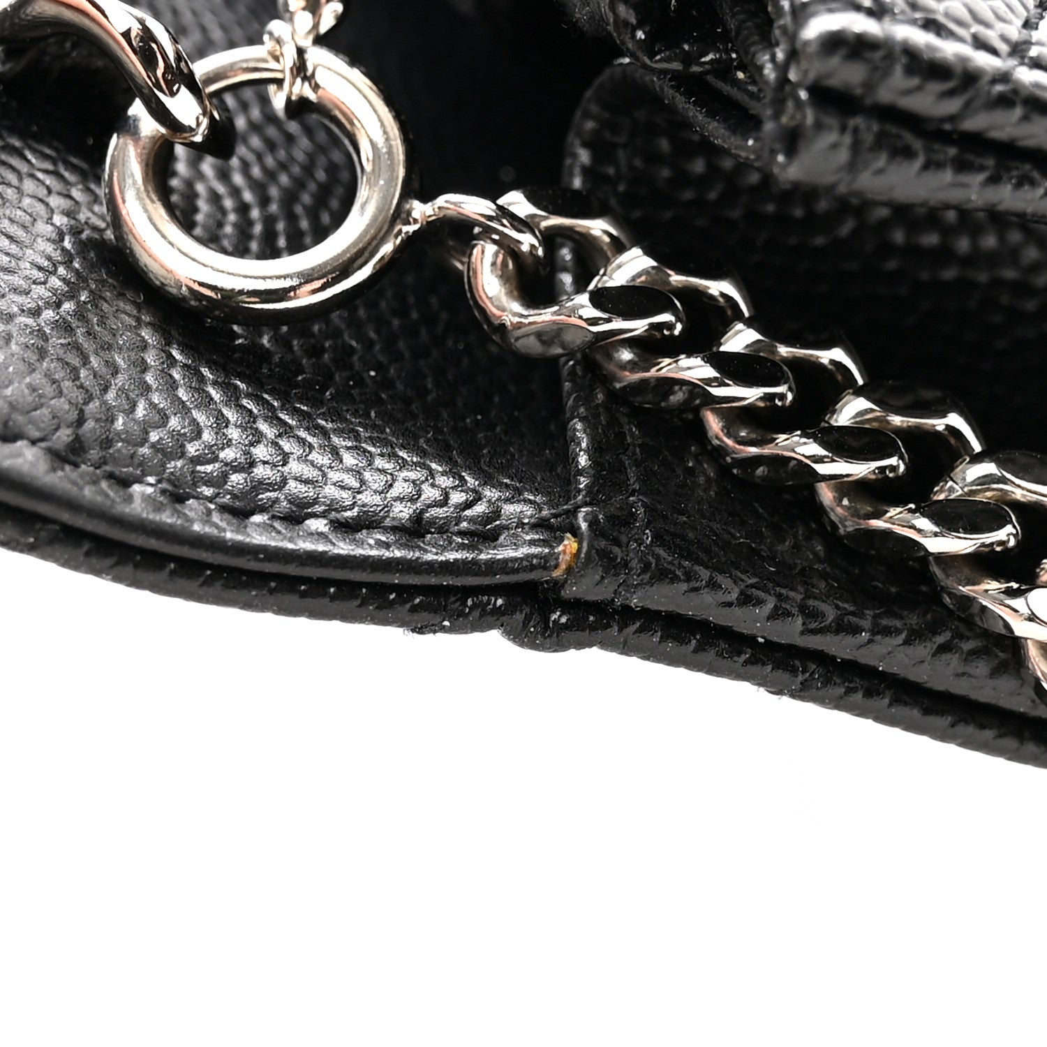 Saint Laurent Grain De Poudre Matelasse Chevron Monogram Envelope Chain Wallet Black 11 of 12
