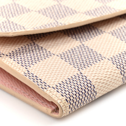 Louis Vuitton Damier Azur Emilie Wallet Rose Ballerine 7 of 10