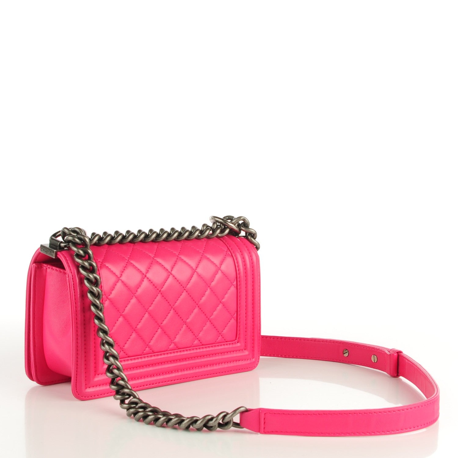 Chanel Lambskin Quilted Small Boy Flap Dark Pink 3 of 7
