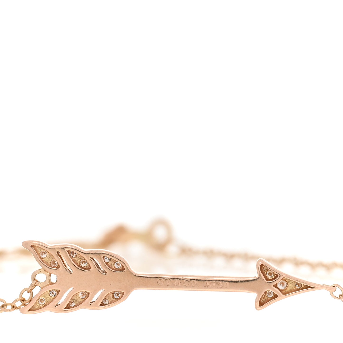 18K Rose Gold Diamond Arrow Bracelet
