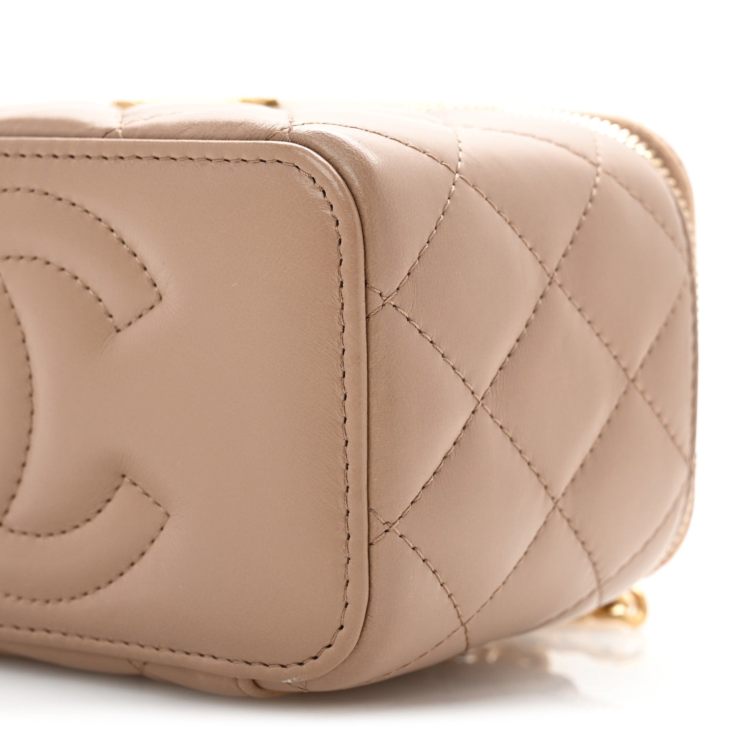 Chanel Lambskin Quilted Small Pillow Crush Vanity Case With Chain Beige 10 of 13