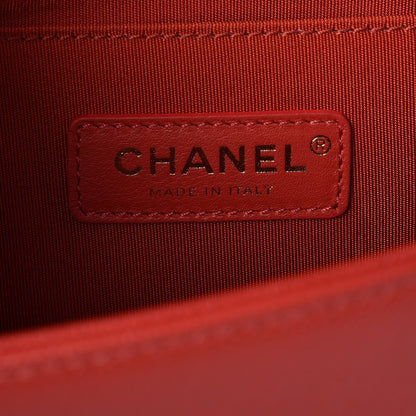Chanel Caviar Chevron Quilted Medium Boy Flap Red 7 of 9