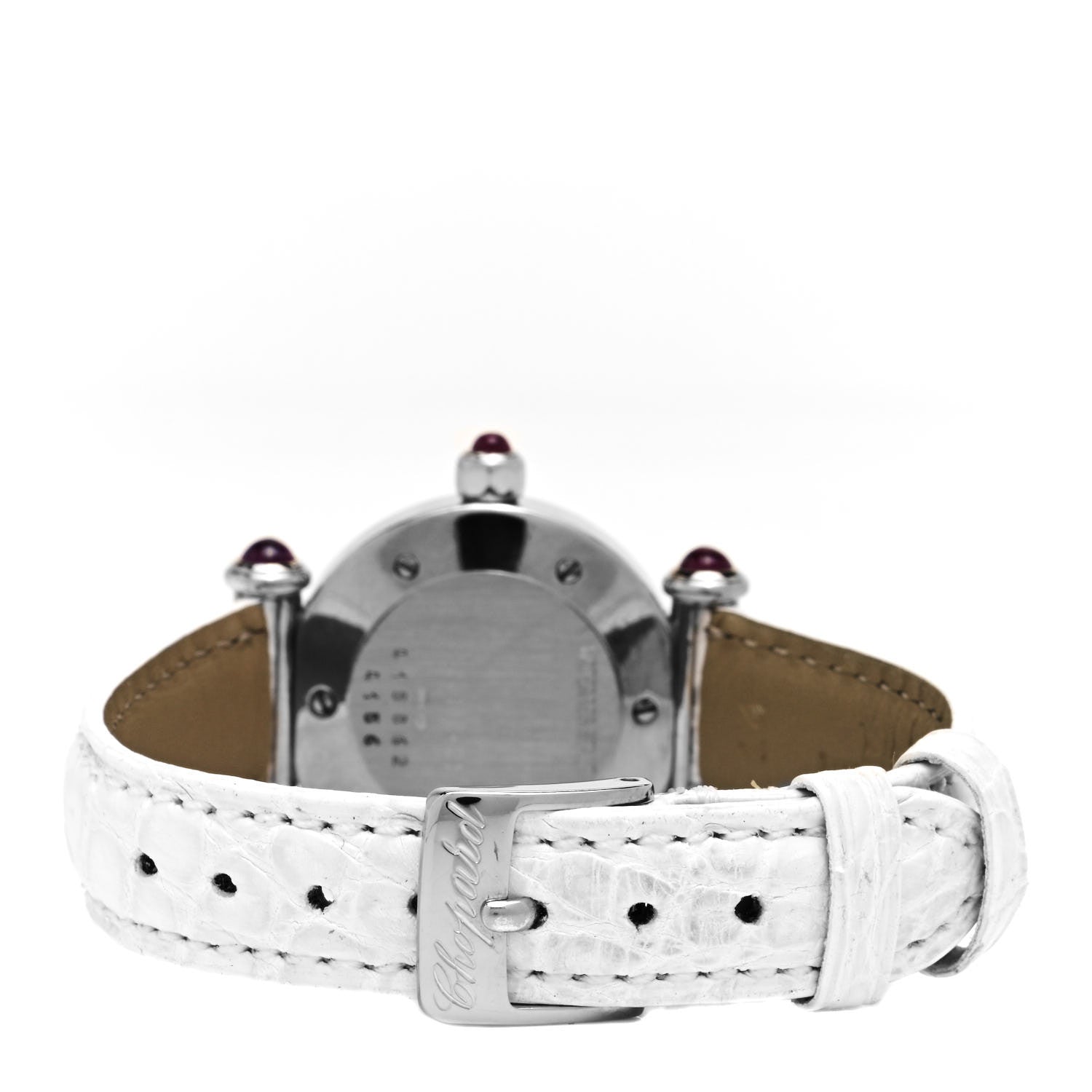 Chopard 18K White Gold Alligator Diamond Pave Bezel 26.5mm Imperiale Quartz Watch White 3 of 5