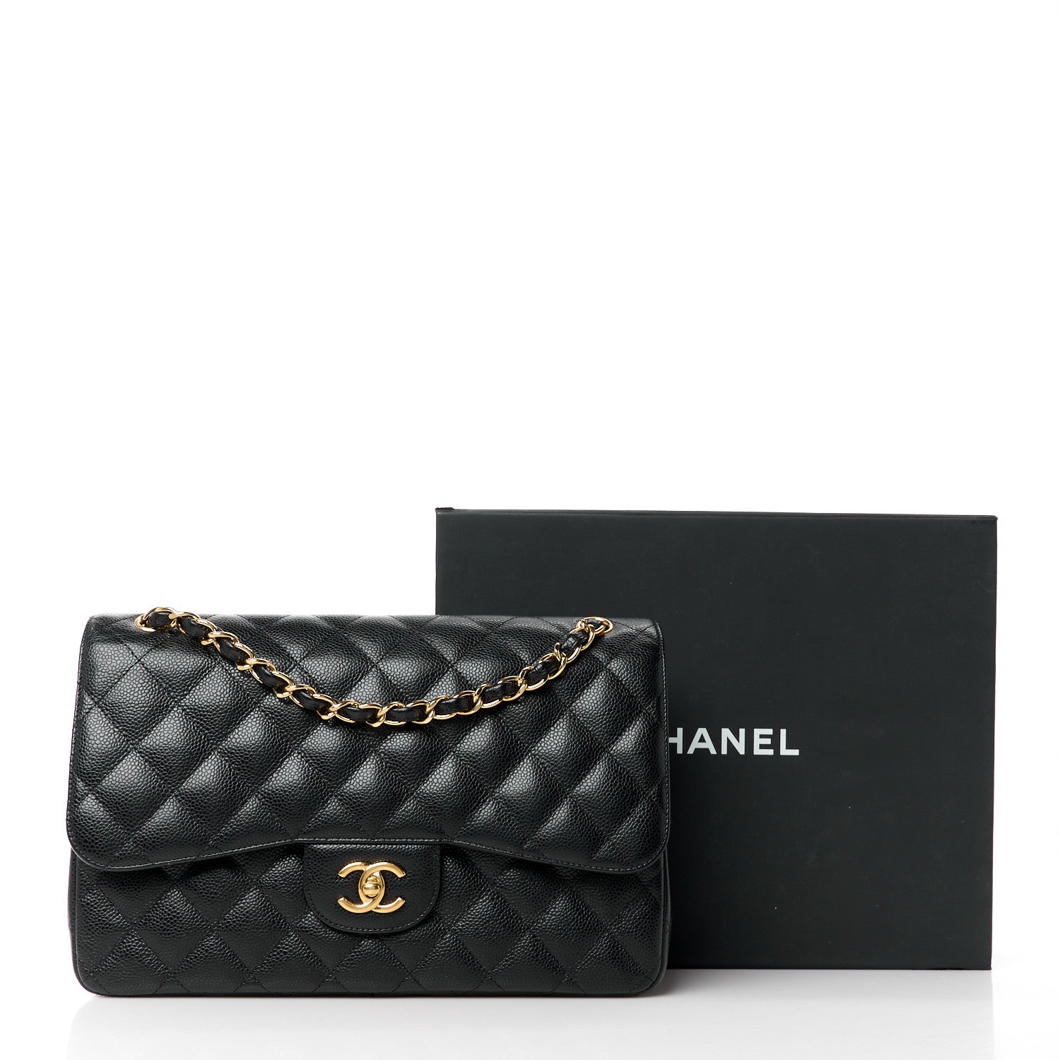 Chanel Caviar Quilted Jumbo Double Flap Black 12 of 12