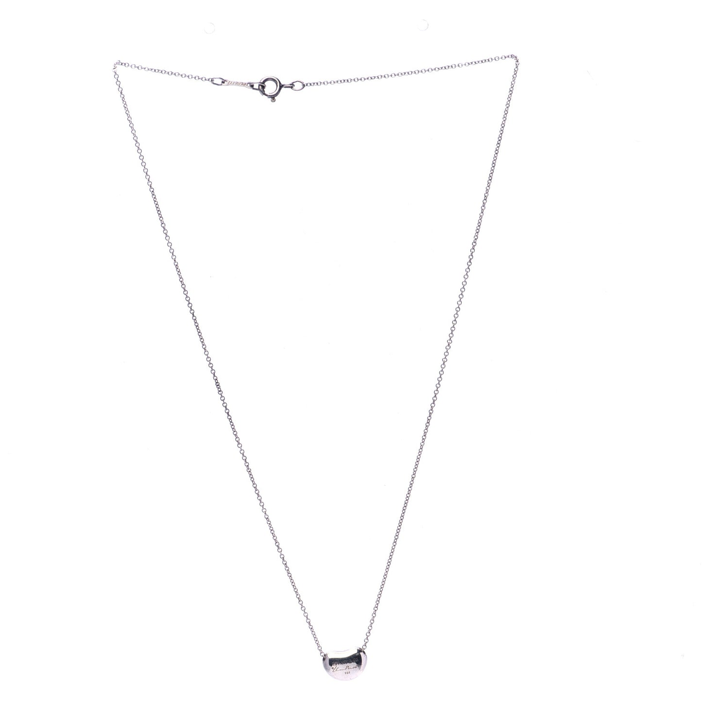 Sterling Silver 12mm Elsa Peretti Bean Pendant Necklace