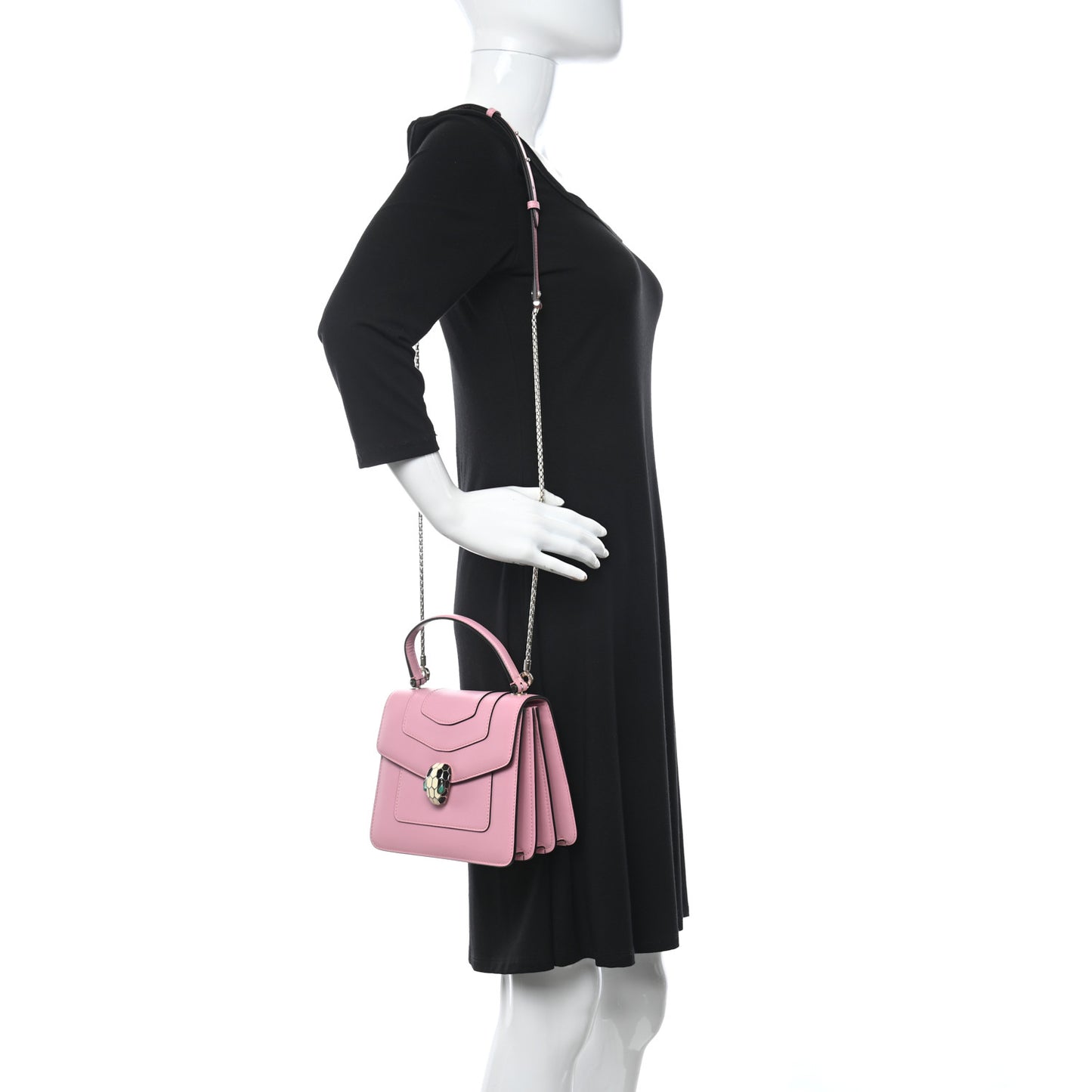 Calfskin Serpenti Forever Top Handle Flamingo Topaz