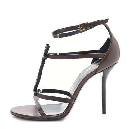 Saint Laurent Calfskin Cassandra 100 Sandals 38 Moro 1 of 8