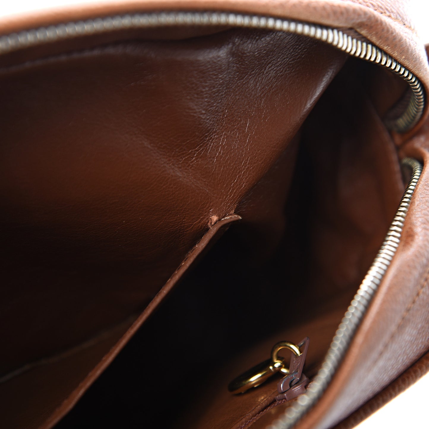 Caviar Quilted Flap Camera Case Brown