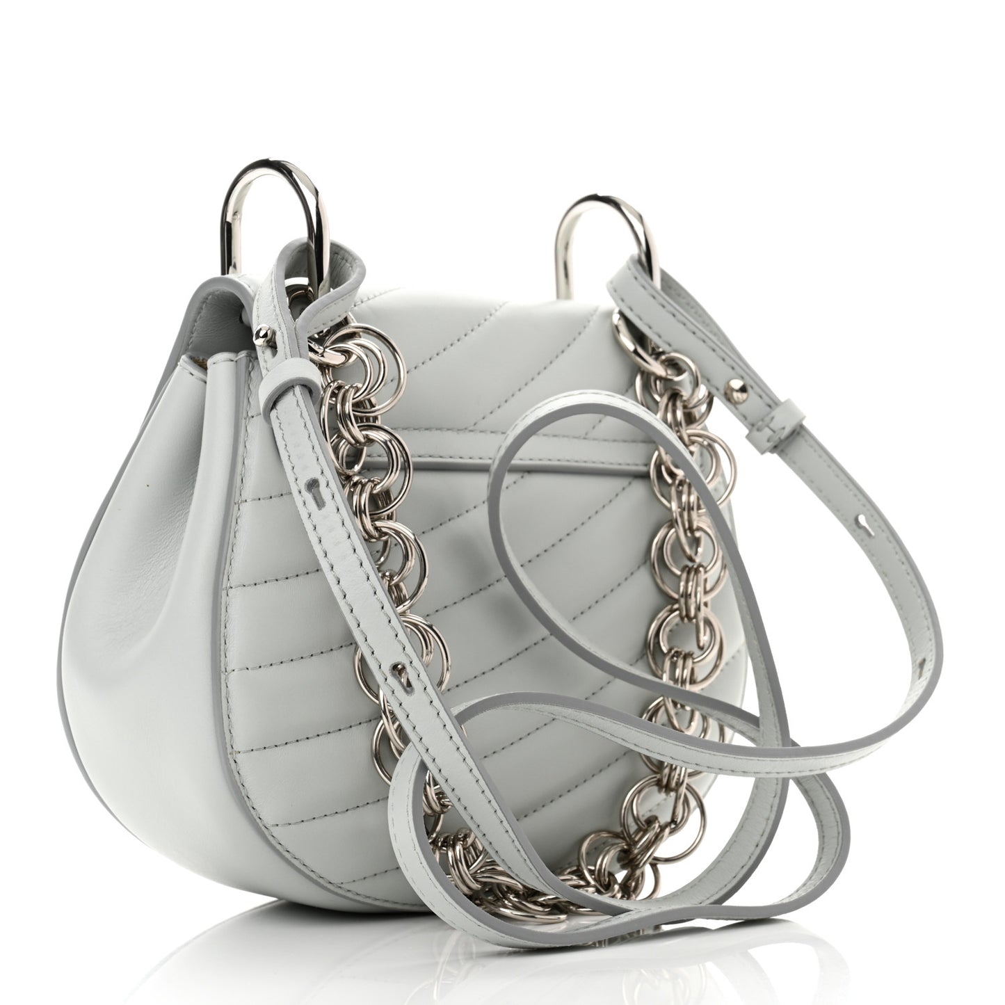 Calfskin Quilted Mini Drew Bijou Shoulder Bag Airy Grey