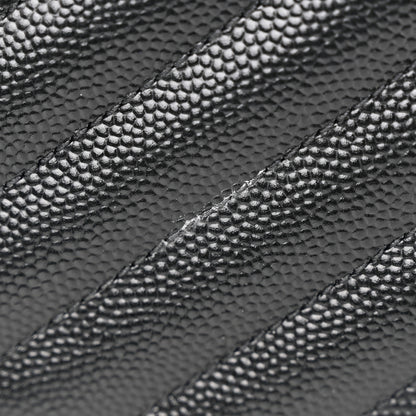 Saint Laurent Grain De Poudre Matelasse Chevron Monogram Chain Wallet Black 14 of 18