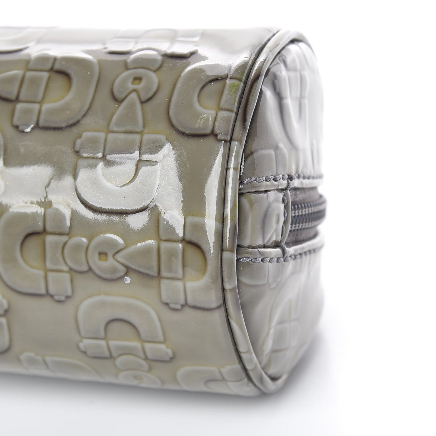 Patent Horsebit Embossed Small Cosmetic Case Green