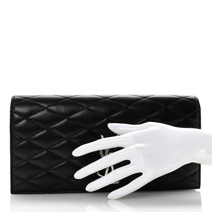 Saint Laurent Lambskin Quilted Kate Clutch Black 2 of 9