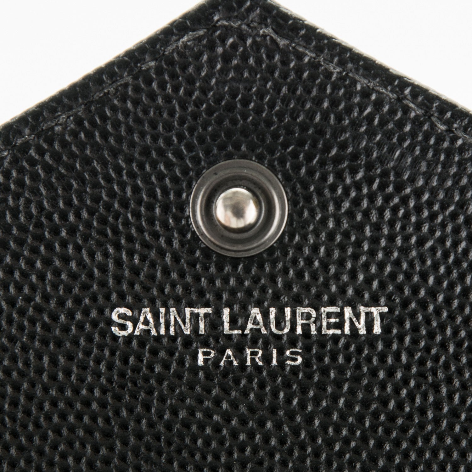 Saint Laurent Grain De Poudre Matelasse Chevron Monogram Chain Wallet Black 6 of 6