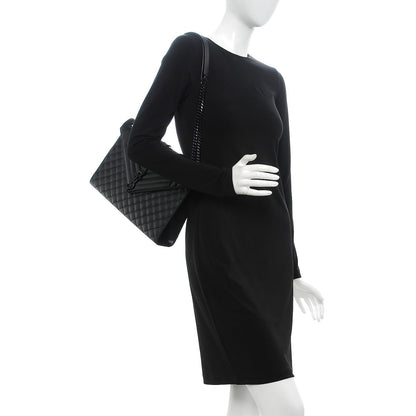 Saint Laurent Grain De Poudre Textured Mixed Matelasse Large Triquilt Monogram Monochrome Satchel Black 2 of 7