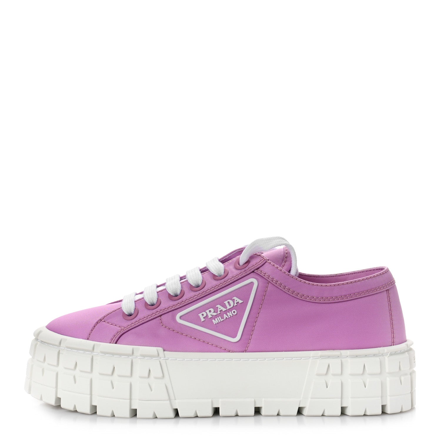 Prada Re-Nylon Gabardine Triangle Logo Double Wheel 50mm Sneakers 38 Primula 1 of 9