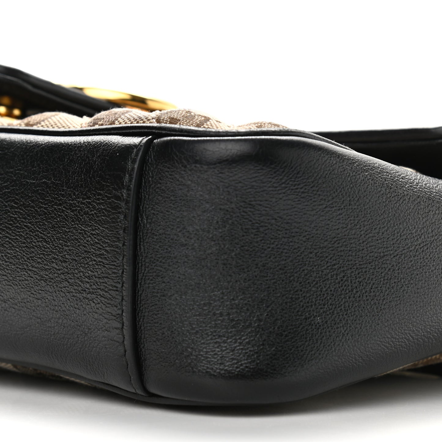 Monogram Matelasse Diagonal Small GG Marmont Shoulder Bag Beige Black