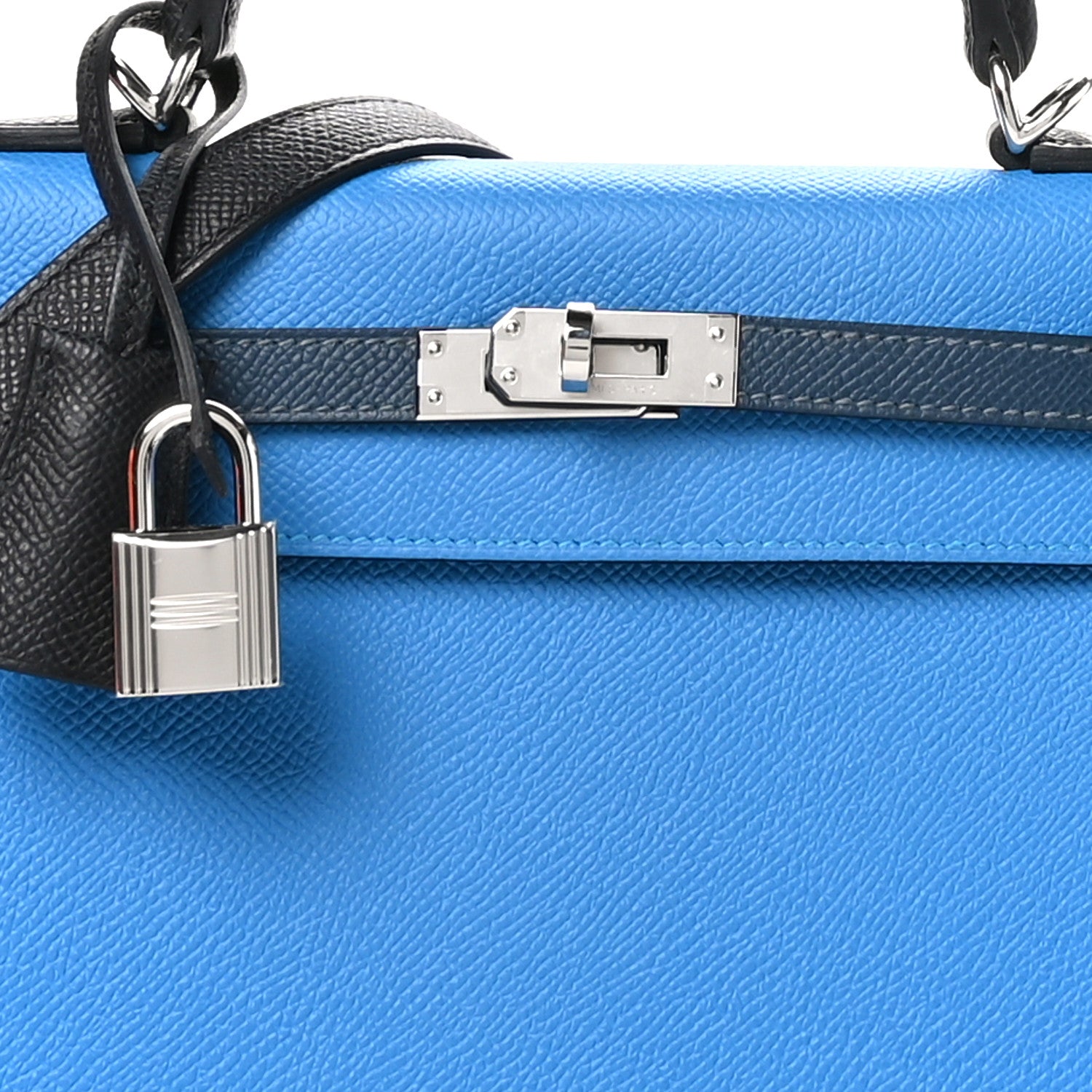 Hermes Epsom Horseshoe Kelly Sellier 25 Bleu Zanzibar Bleu De Pruse 8 of 11