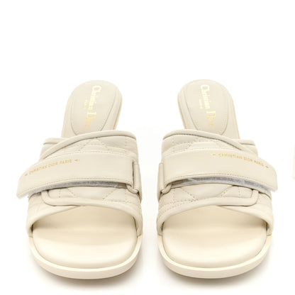 Christian Dior Calfskin Cannage Quilted Dio(r)evolution 80mm Slide Sandals 39 Off White 2 of 8