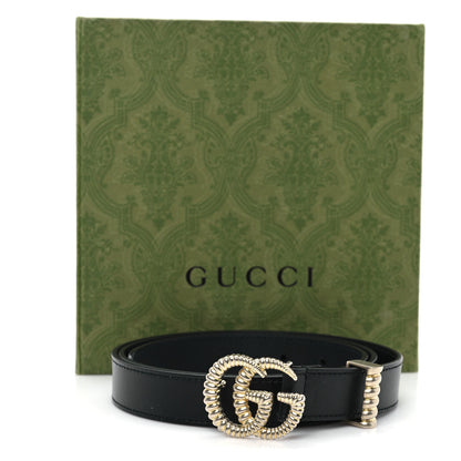 Gucci Moon Calfskin Torchon Double G 25mm Belt 100 40 Black 5 of 5