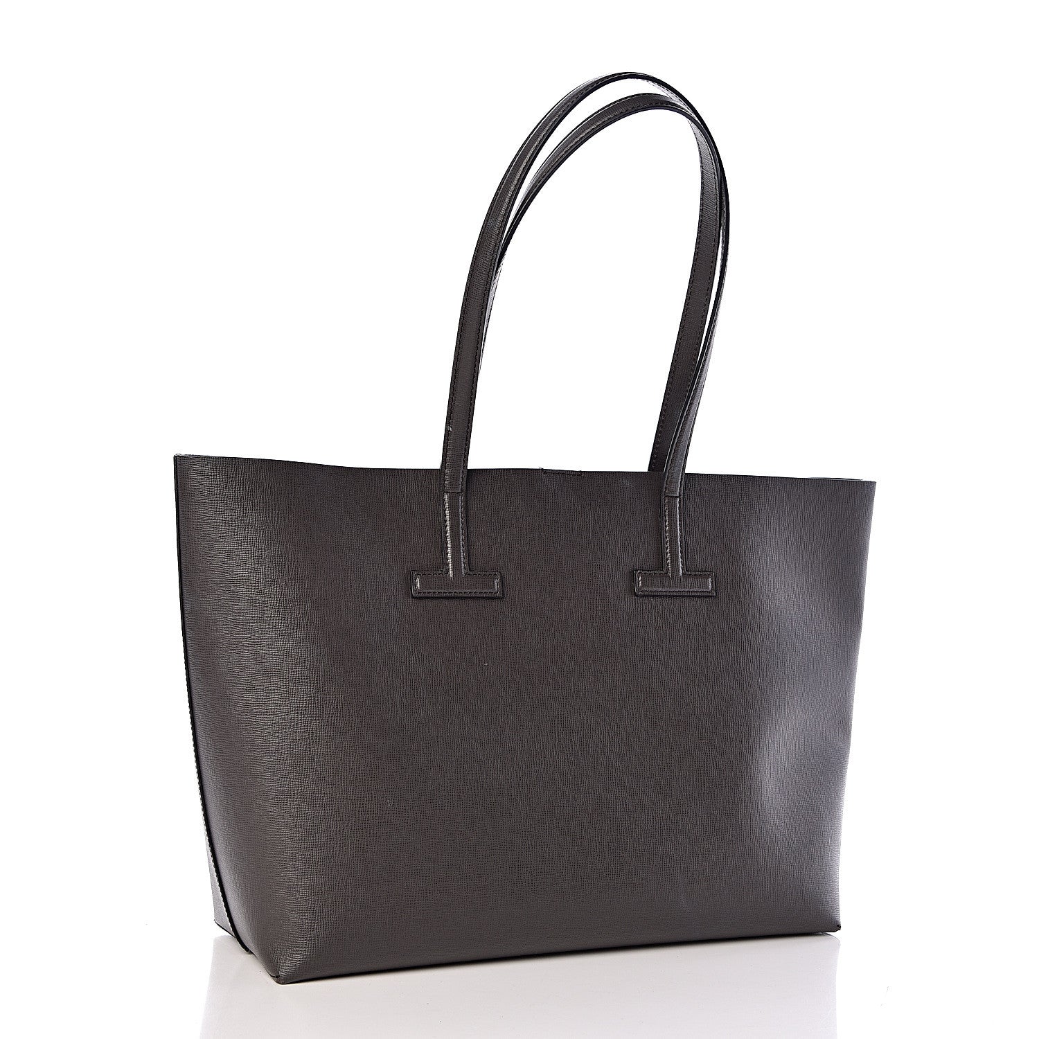 Tom Ford Grained Calfskin Small T Tote Grey 3 of 12
