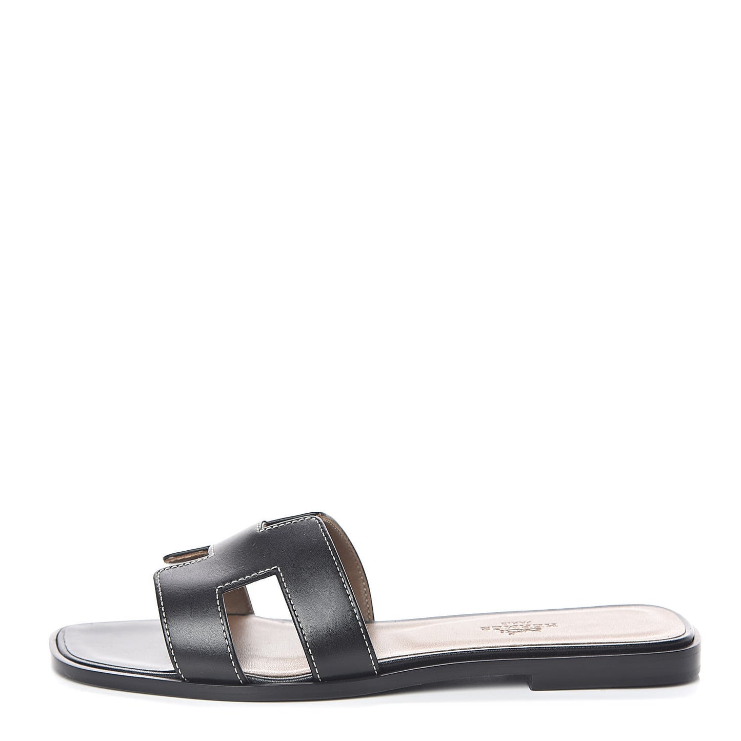 Box Calfskin Oran Sandals 38 Black