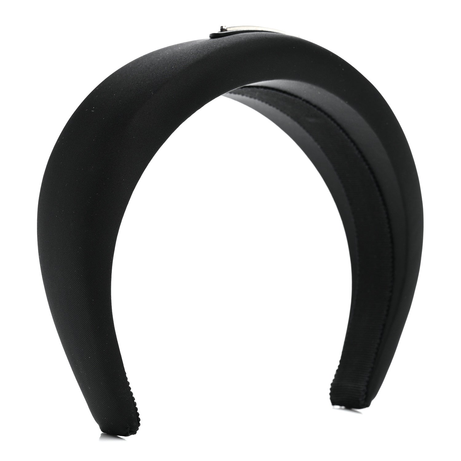 Prada Re-Nylon Metal Triangle Logo Headband Black 3 of 6