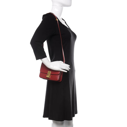 Celine Box Calfskin Small Classic Box Flap Bag Red 2 of 11