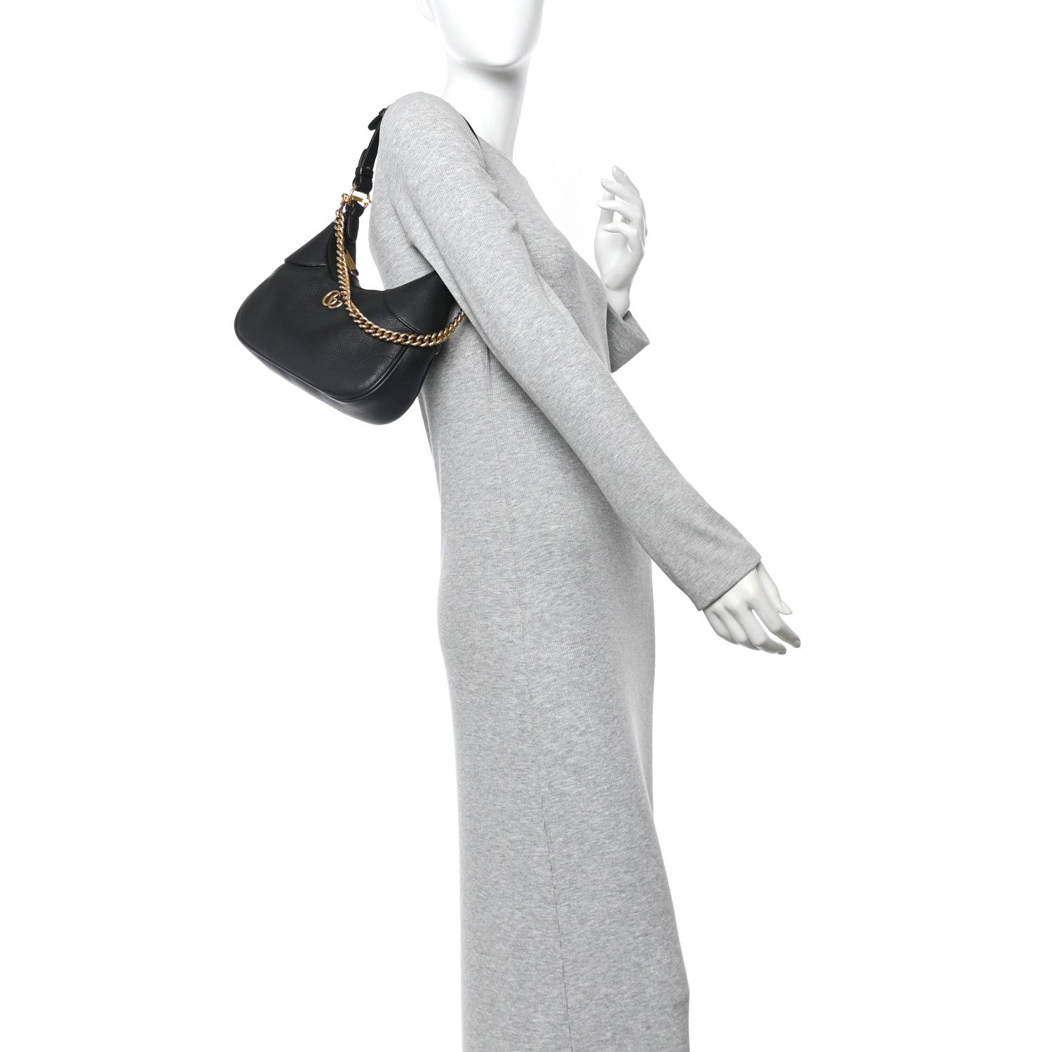 Gucci Goatskin Small Aphrodite Shoulder Bag Black 2 of 14