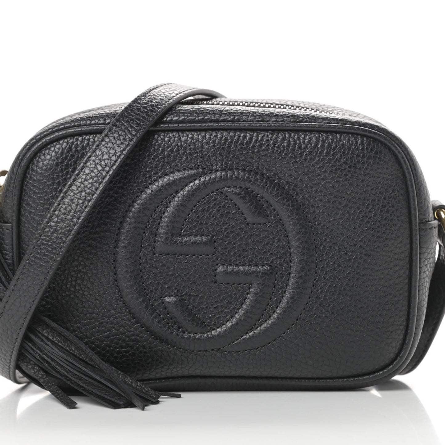 Pebbled Calfskin Mini Soho Disco Bag Black