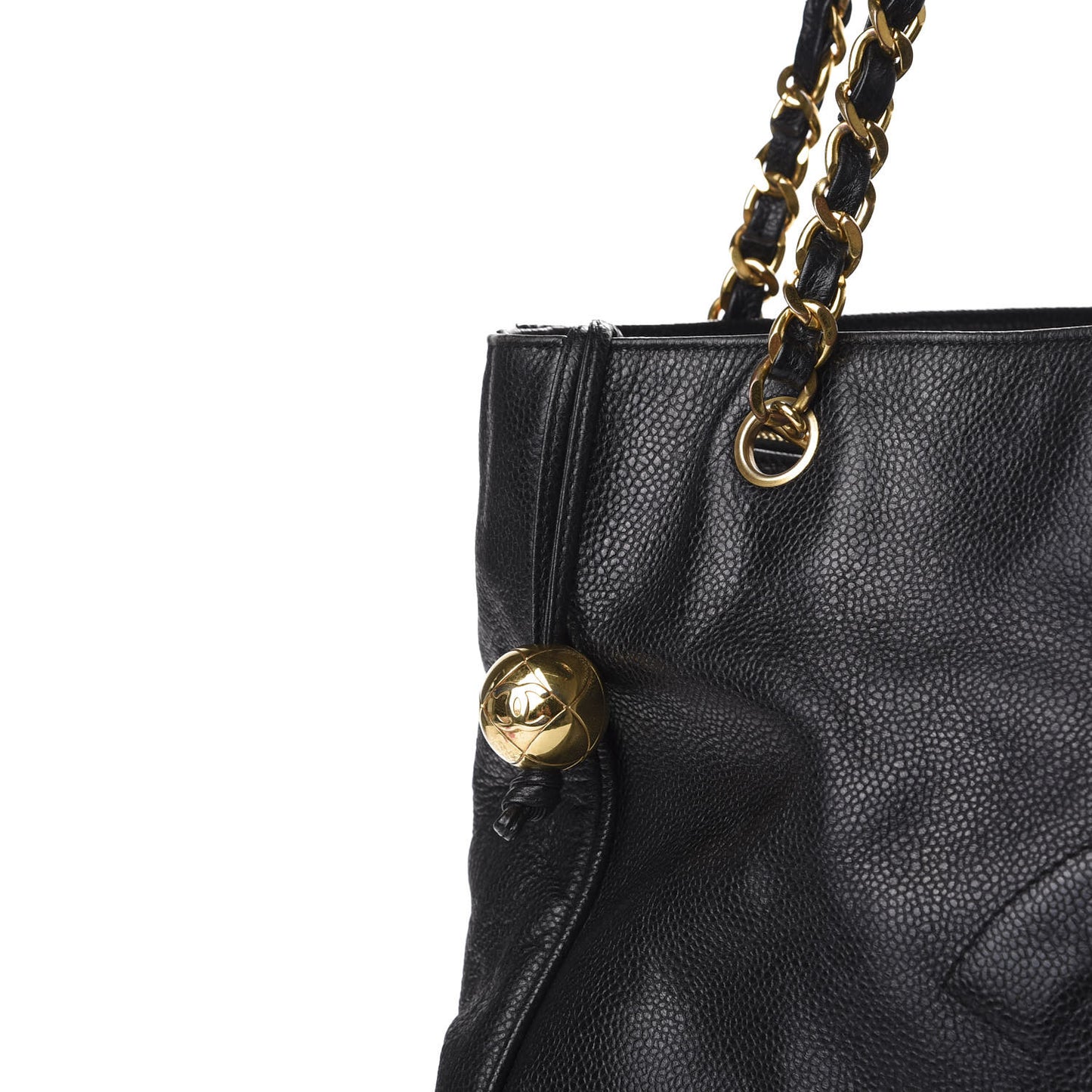Caviar Large CC Shoulder Bag Black
