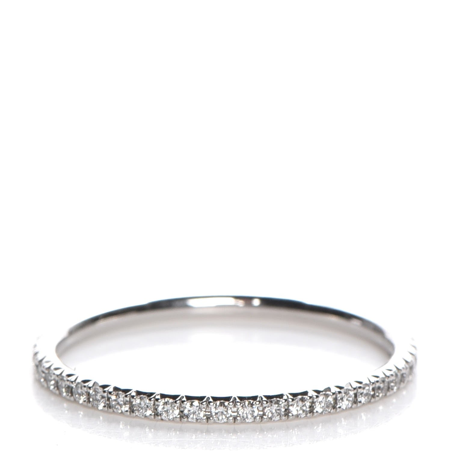 Tiffany 18K White Gold Diamond Metro Ring 7.5 1 of 7