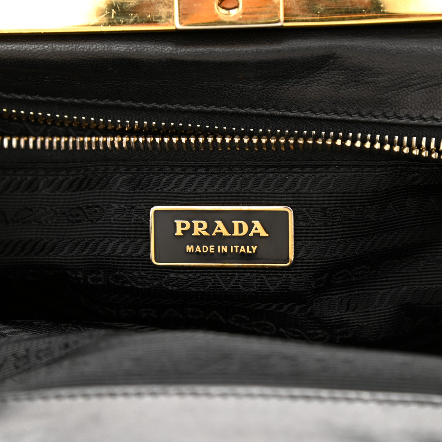 Nappa Dressy Gaufre Framed Tote Black