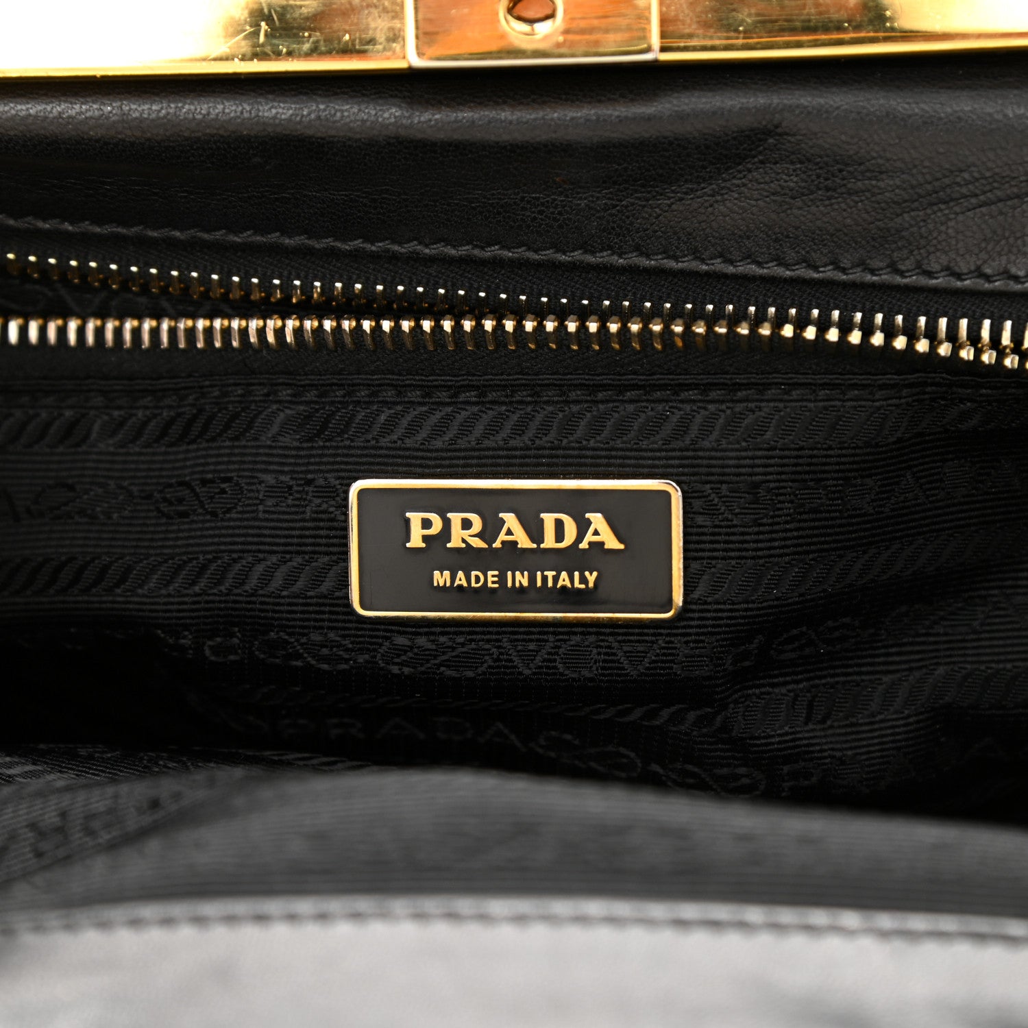 Prada Nappa Dressy Gaufre Framed Tote Black 6 of 11