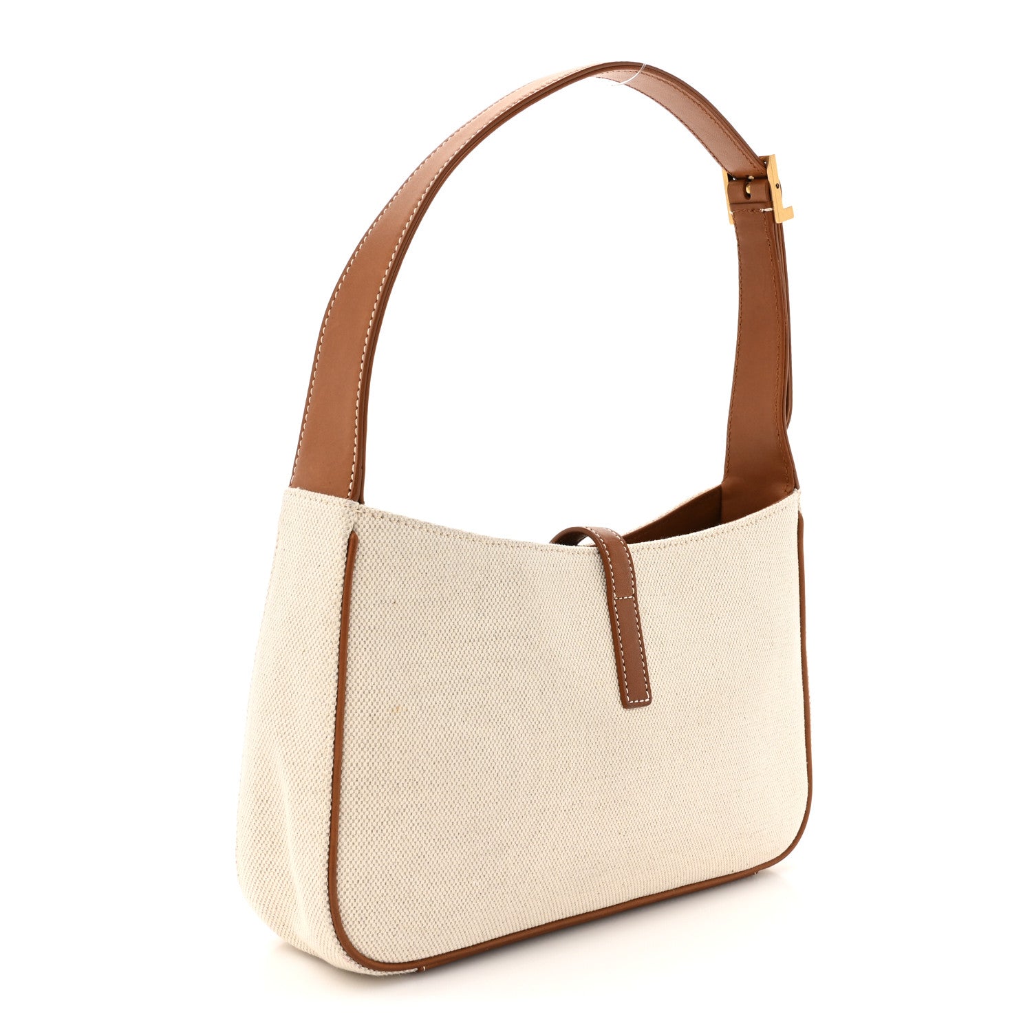 Saint Laurent Smooth Calfskin Canvas Le 5 A 7 Hobo Natural Beige Brick 2 of 13