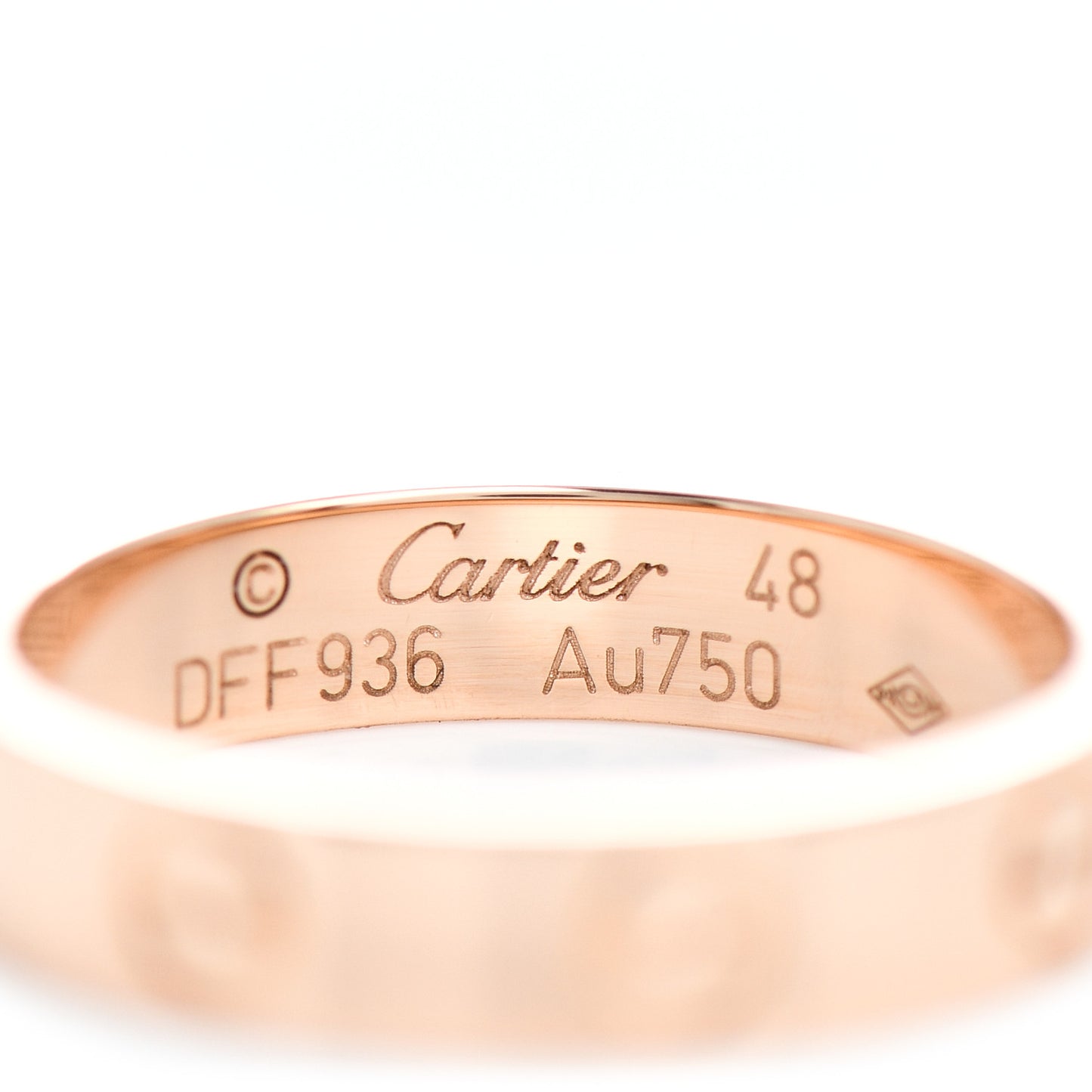 18K Pink Gold 3.5mm LOVE Wedding Band Ring 48 4.5