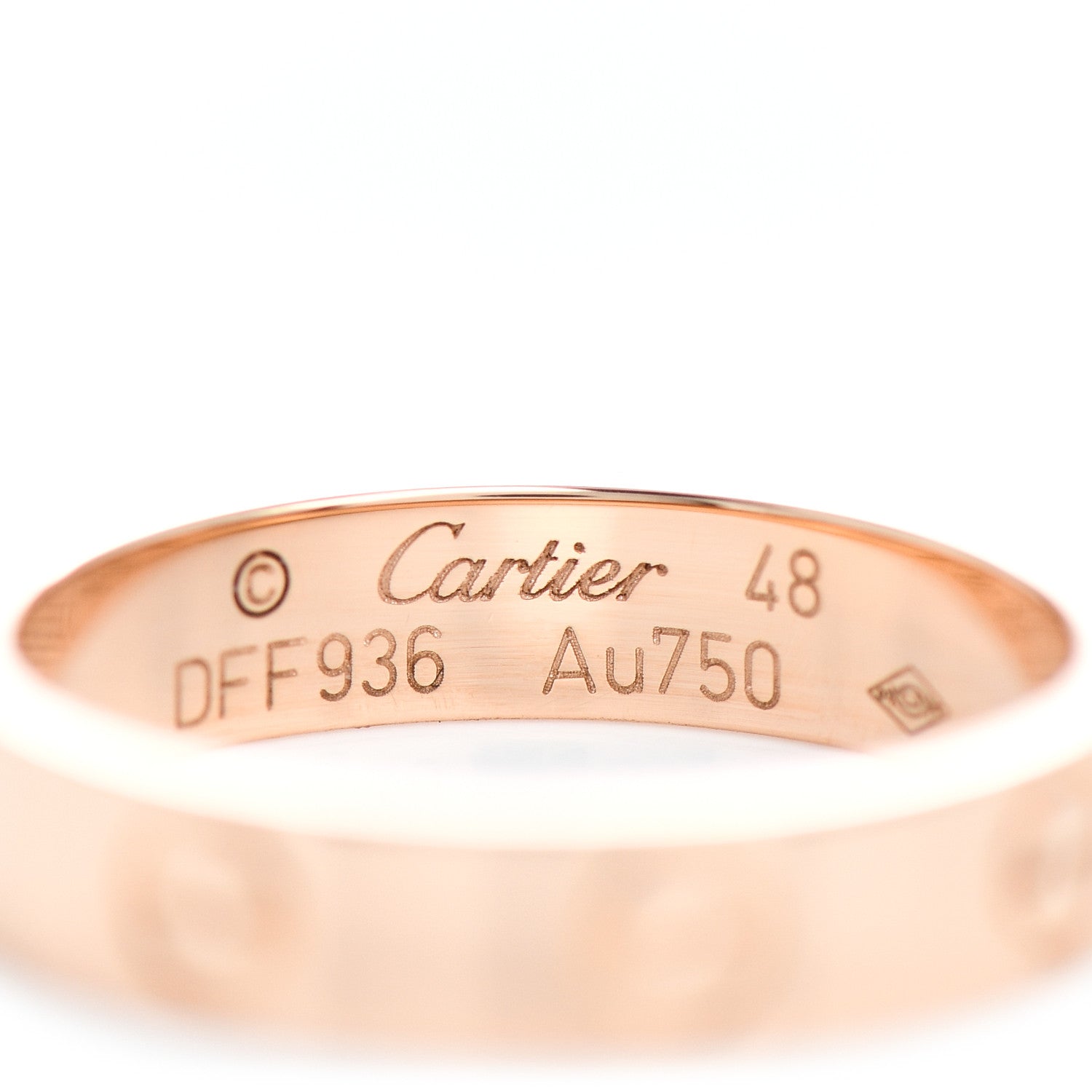 Cartier 18K Pink Gold 3.5mm LOVE Wedding Band Ring 48 4.5 4 of 4